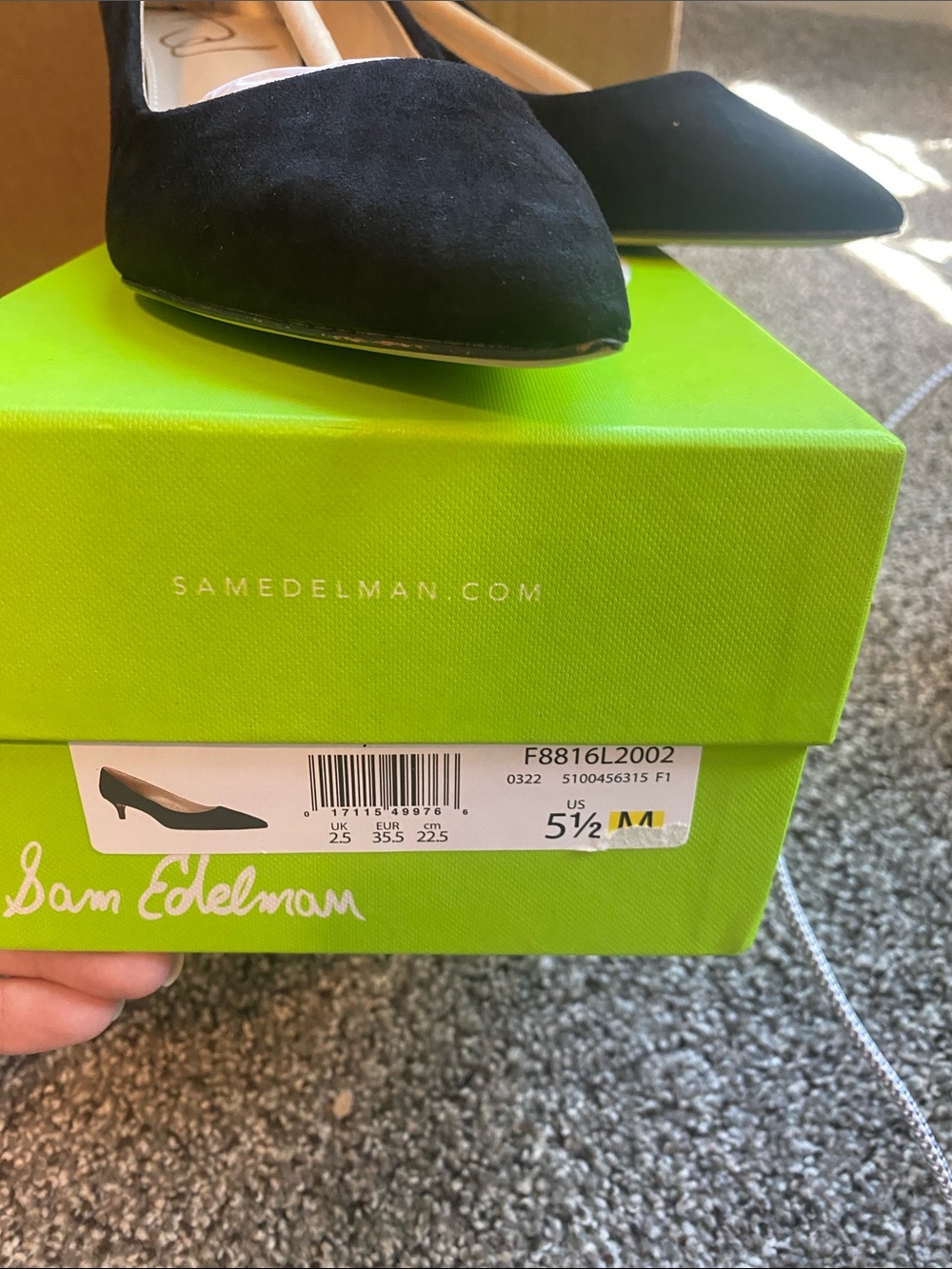 Sam Edelman Black Pointed-Toe Low Heel Pumps - Picture 2 of 10